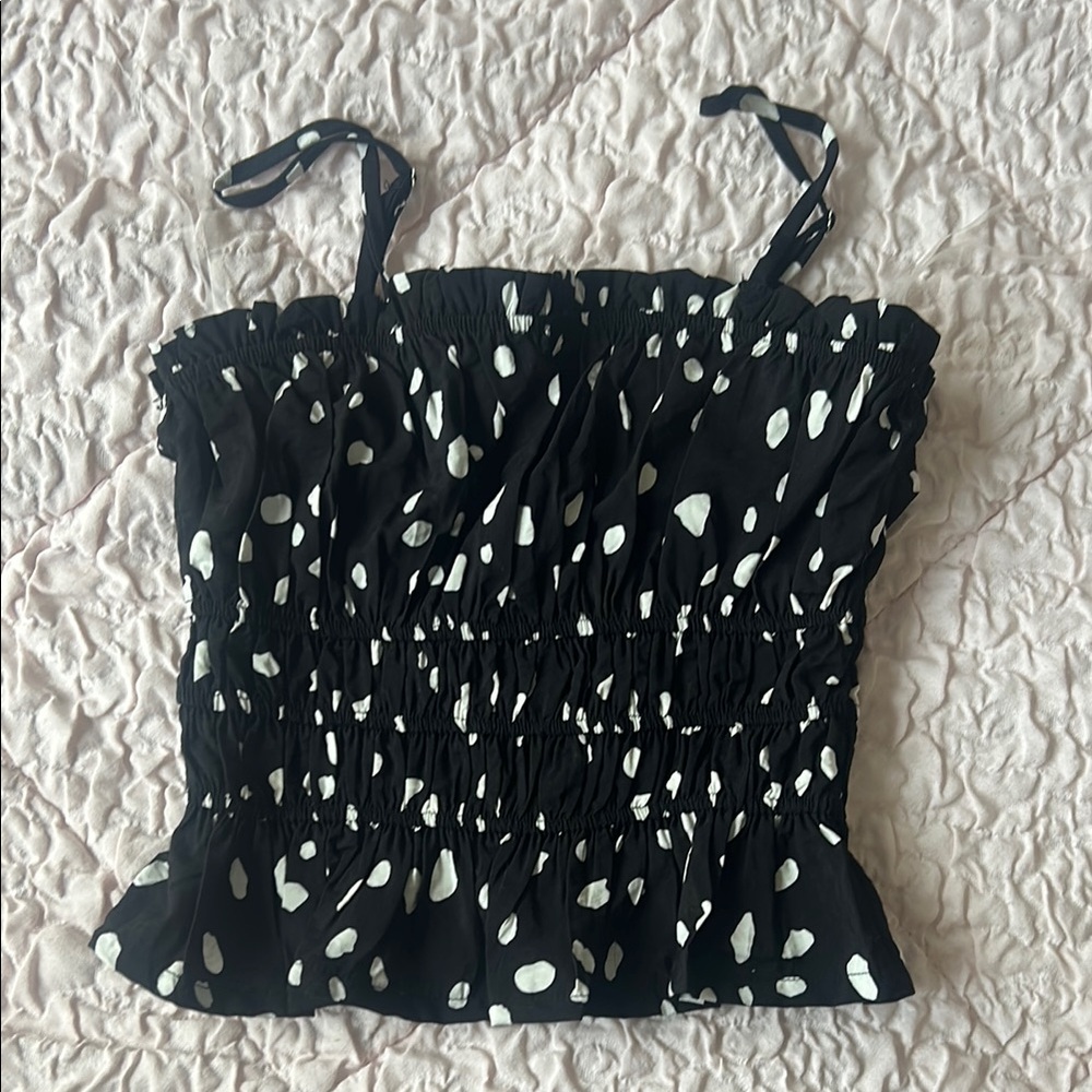 Black and White Polka Dot Women's Top